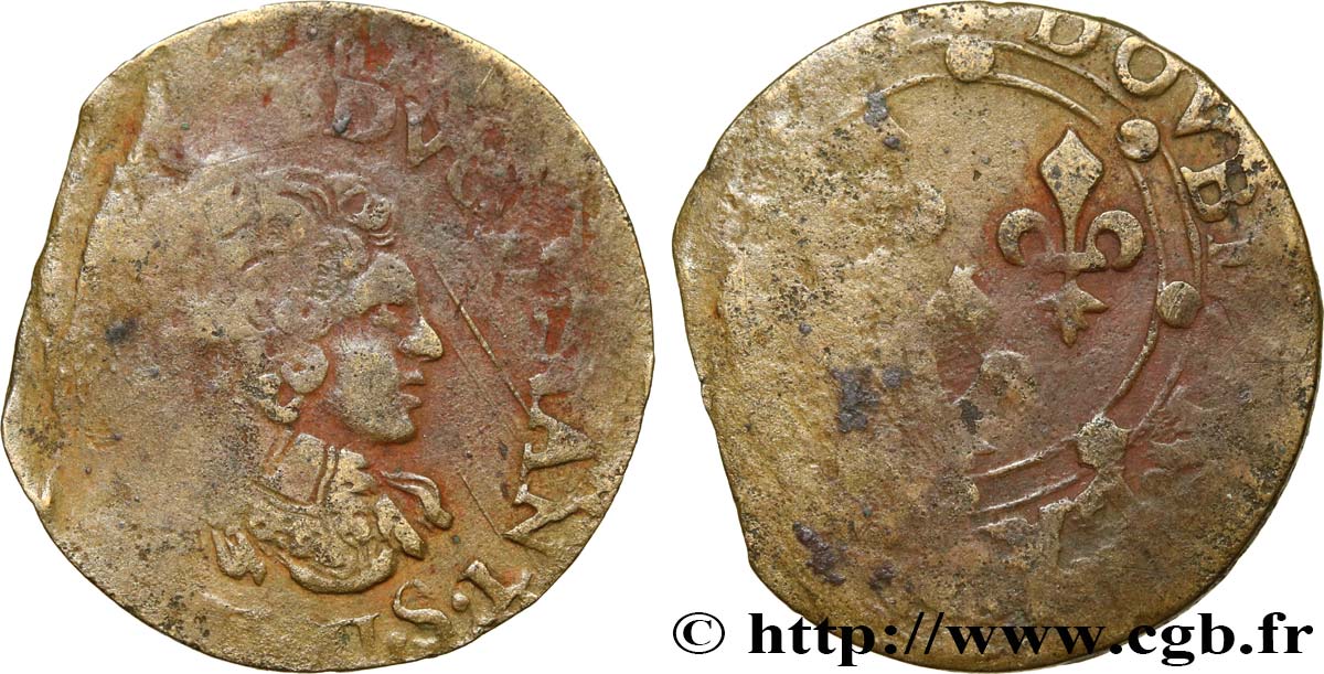 ARDENNES - PRINCIPAUTY OF ARCHES-CHARLEVILLE - CHARLES II OF GONZAGUE Double tournois, type 24 VG