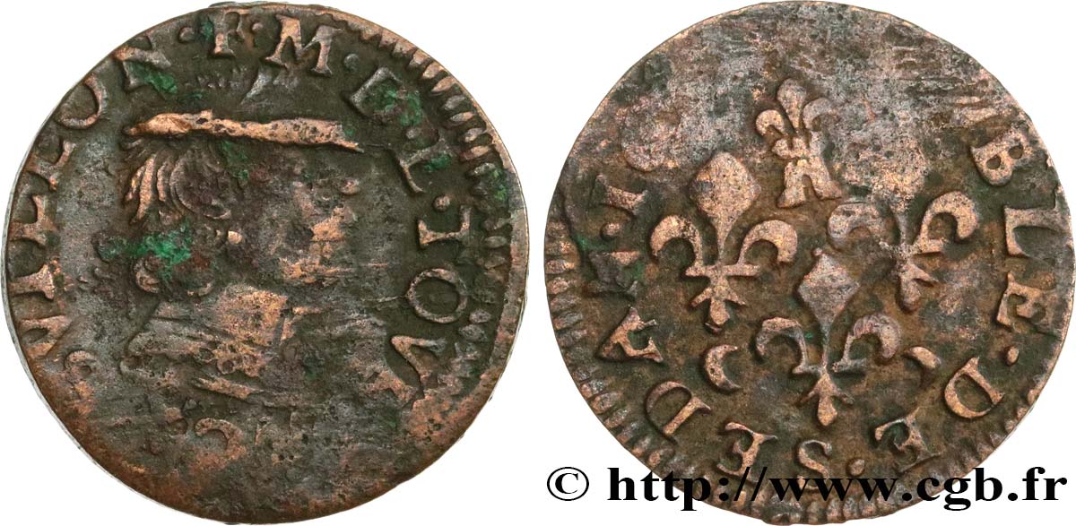 ARDENNES - PRINCIPAUTÉ DE SEDAN - FRÉDÉRIC-MAURICE DE LA TOUR D&nbsp;AUVERGNE Double tournois, type 14 (grande collerette/petite tour en haut du champ) TB+