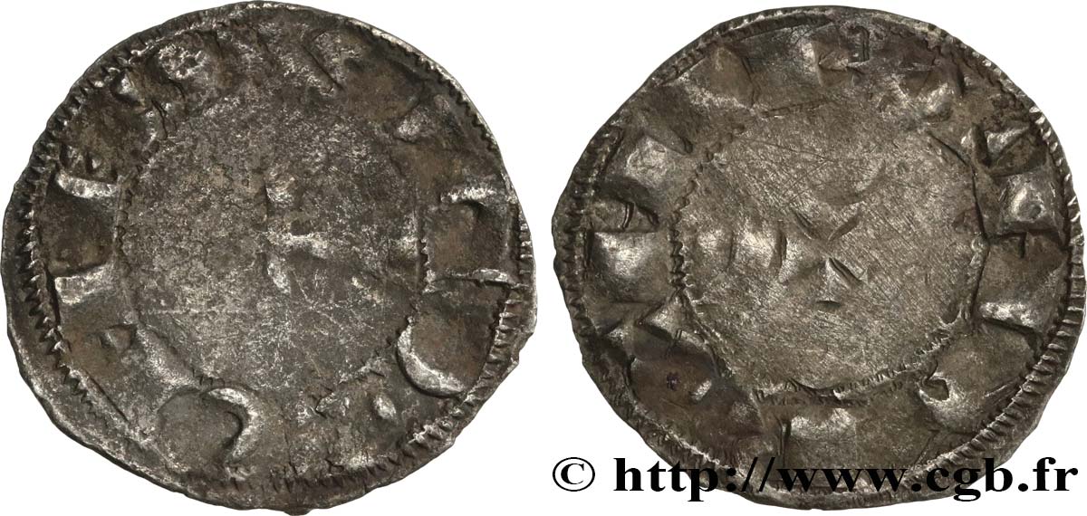 LA MARCHE - COMTÉ DE LA MARCHE - HUGUES X Denier ou marque B