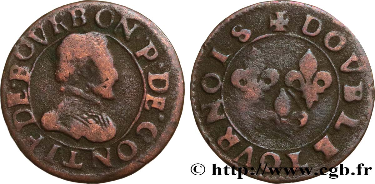 PRINCIPAUTÉ DE CHÂTEAU-REGNAULT - FRANÇOIS DE BOURBON-CONTI Double tournois, type 18 B