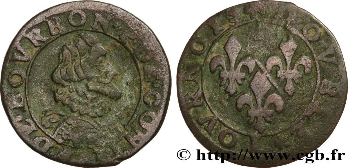 PRINCIPALITY OF CHATEAU-REGNAULT - FRANCIS OF BOURBON-CONTI Double tournois, type 12 VG