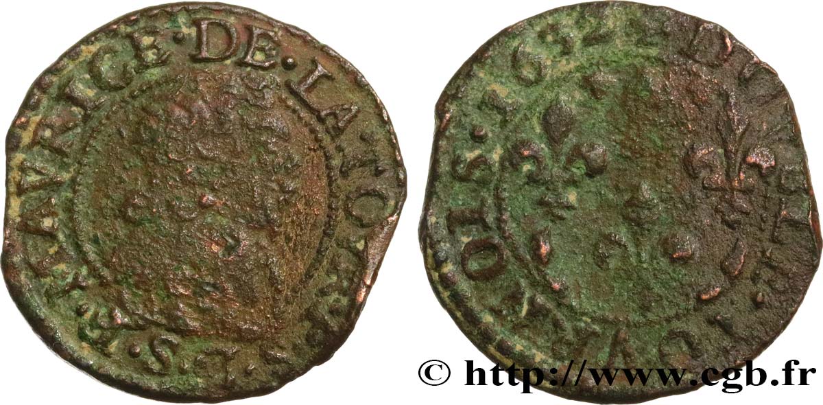 PRINCIPAUTY OF SEDAN - FREDERIC-MAURICE DE LA TOUR D AUVERGNE Double tournois, type 11 (grande collerette/petite tour) B/q.MB