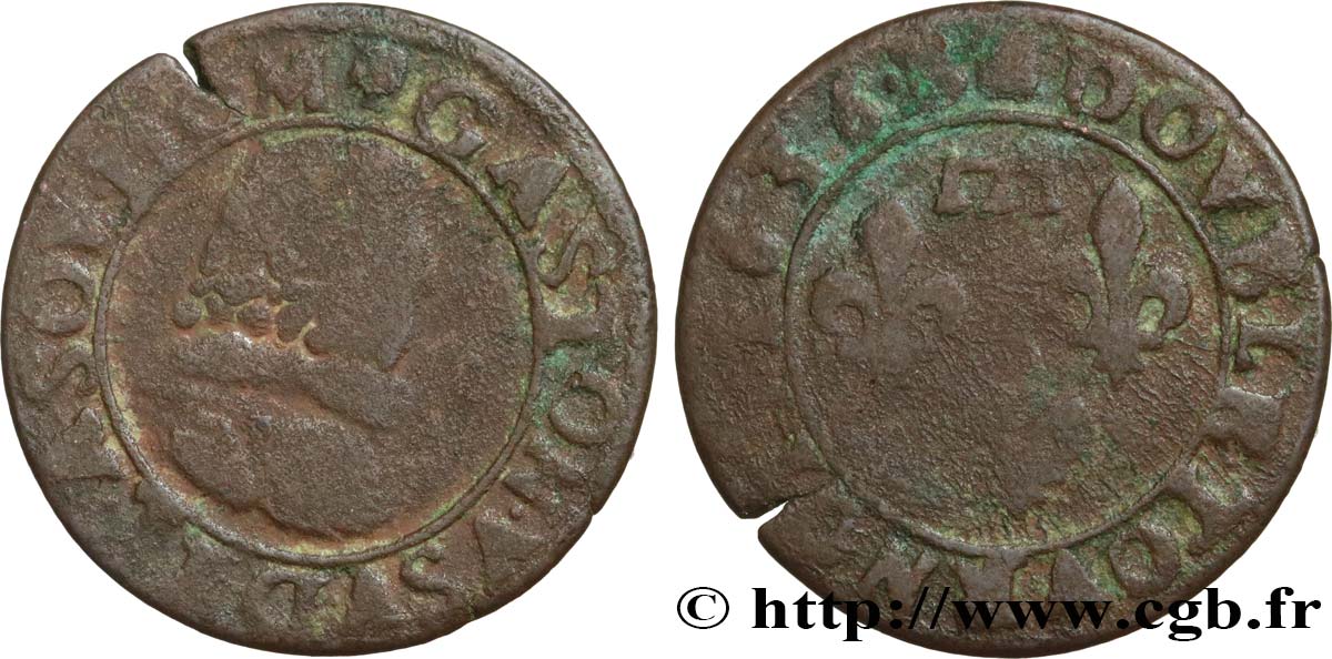 DOMBES - PRINCIPAUTÉ DE DOMBES - GASTON D&nbsp;ORLÉANS Double tournois, type 8 B