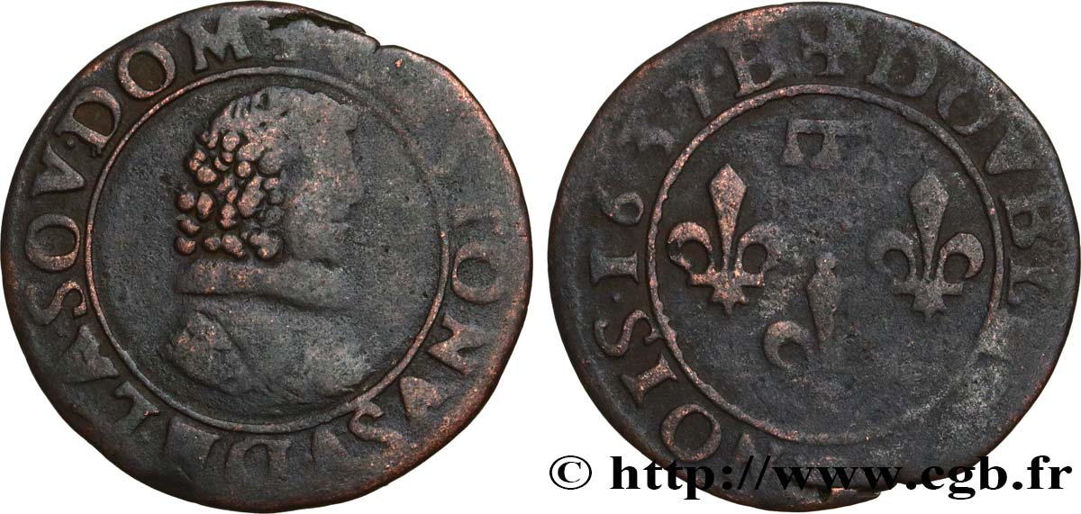PRINCIPAUTY OF DOMBES - GASTON OF ORLEANS Double tournois, type 8 fS