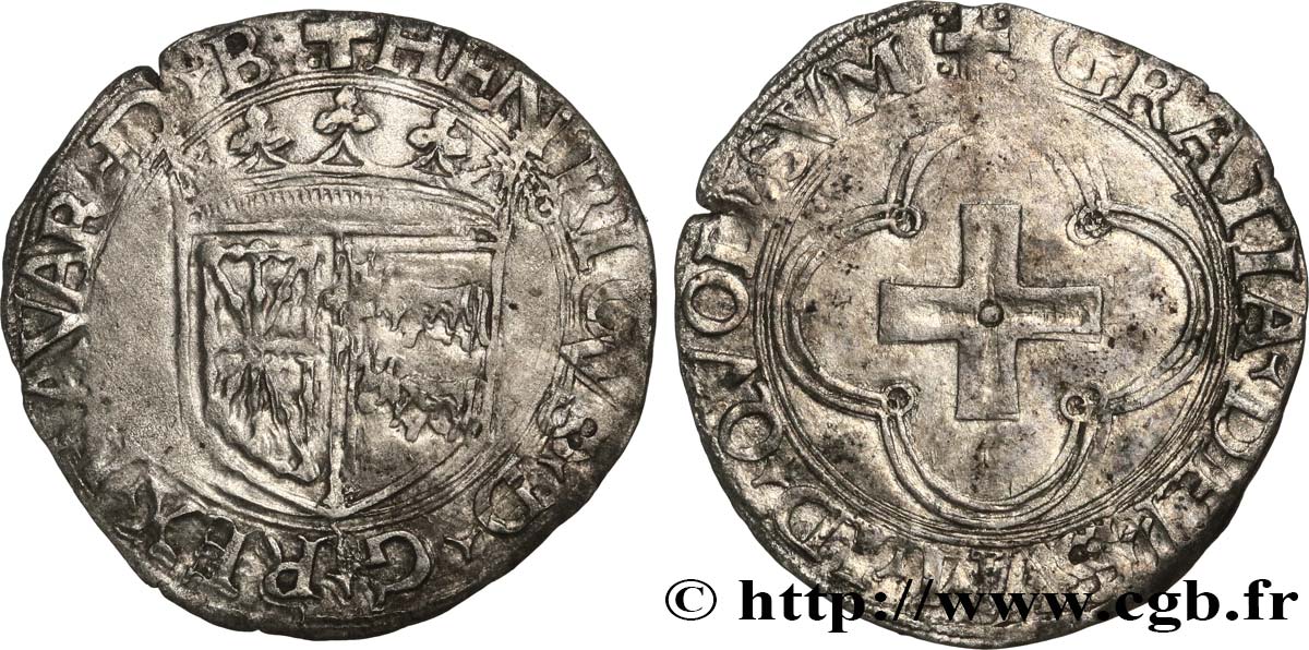 NAVARRE - KINGDOM OF NAVARRE - HENRI OF ALBRET Blanc XF