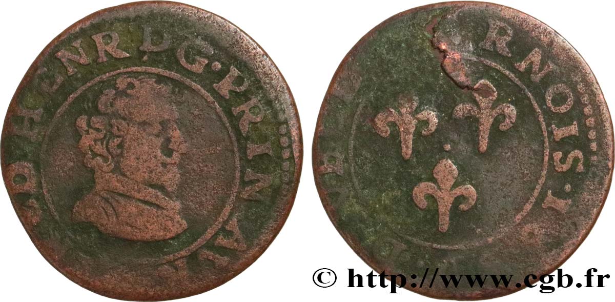PRINCIPAUTY OF ORANGE - FREDERIC-HENRY OF NASSAU Double tournois, type 2 fS