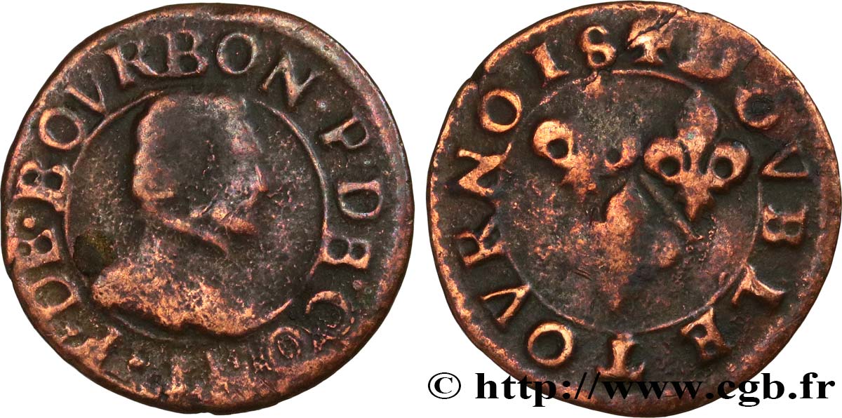 PRINCIPALITY OF CHATEAU-REGNAULT - FRANCIS OF BOURBON-CONTI Double tournois, type 18 F