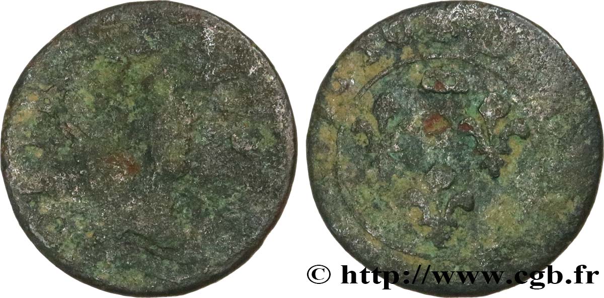 DOMBES - PRINCIPALITY OF DOMBES - GASTON OF ORLEANS Denier tournois, type 9 VG