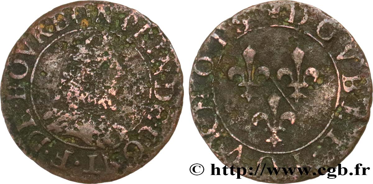 PRINCIPALITY OF CHATEAU-REGNAULT - FRANCIS OF BOURBON-CONTI Double tournois, type 14 (?), buste A VG