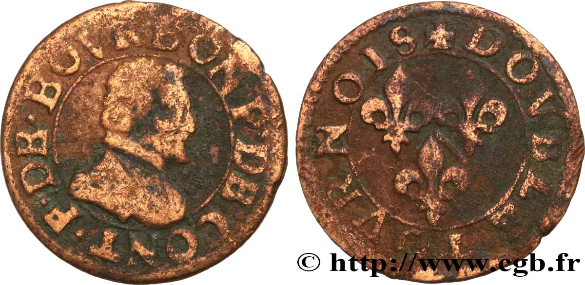 PRINCIPAUTÉ DE CHÂTEAU-REGNAULT - FRANÇOIS DE BOURBON-CONTI Double tournois, type 18 B