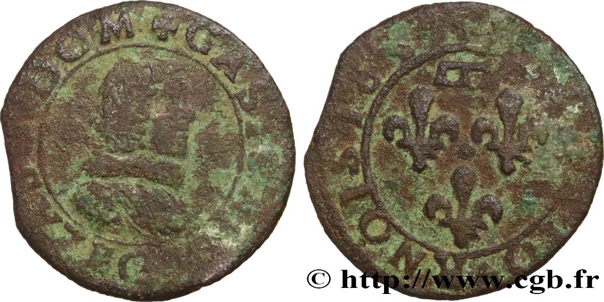 PRINCIPAUTY OF DOMBES - GASTON OF ORLEANS Double tournois, type 8 MB/q.BB