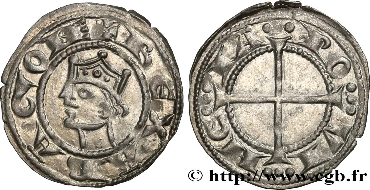 Monnaie Féodale – Obole Du Comté De Provence, Alphonse 1er, En Billon