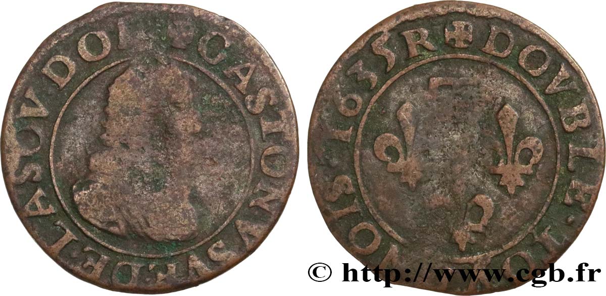 PRINCIPAUTY OF DOMBES - GASTON OF ORLEANS Double tournois, type 8 q.BB