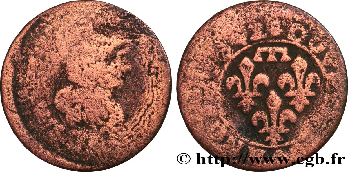 PRINCIPAUTY OF DOMBES - GASTON OF ORLEANS Double tournois, type 16 B