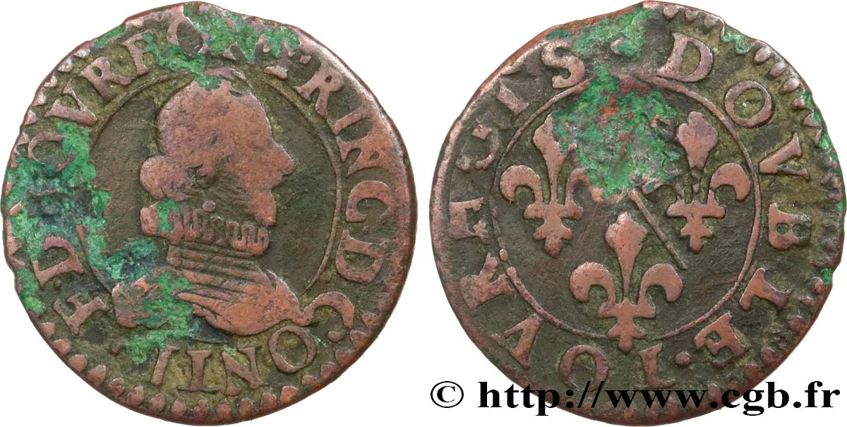 PRINCIPALITY OF CHATEAU-REGNAULT - FRANCIS OF BOURBON-CONTI Double tournois, type 8 F
