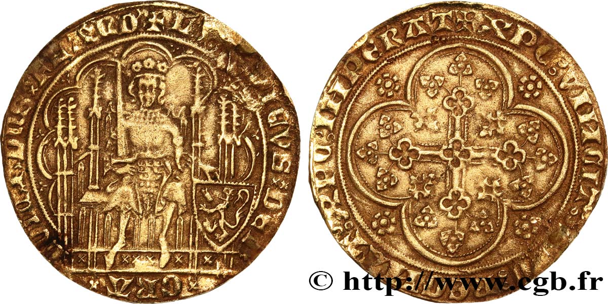 FLANDERS - COUNTY OF FLANDERS - LOUIS OF MALE Chaise d or au lion AU