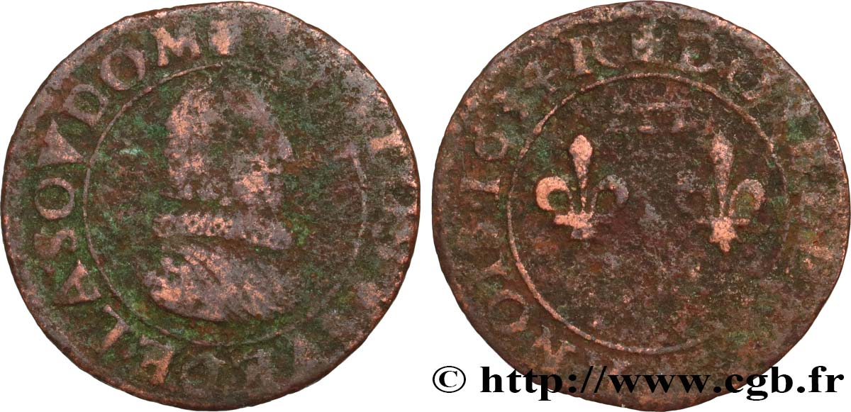 DOMBES - PRINCIPALITY OF DOMBES - GASTON OF ORLEANS Double tournois, type 8 VG