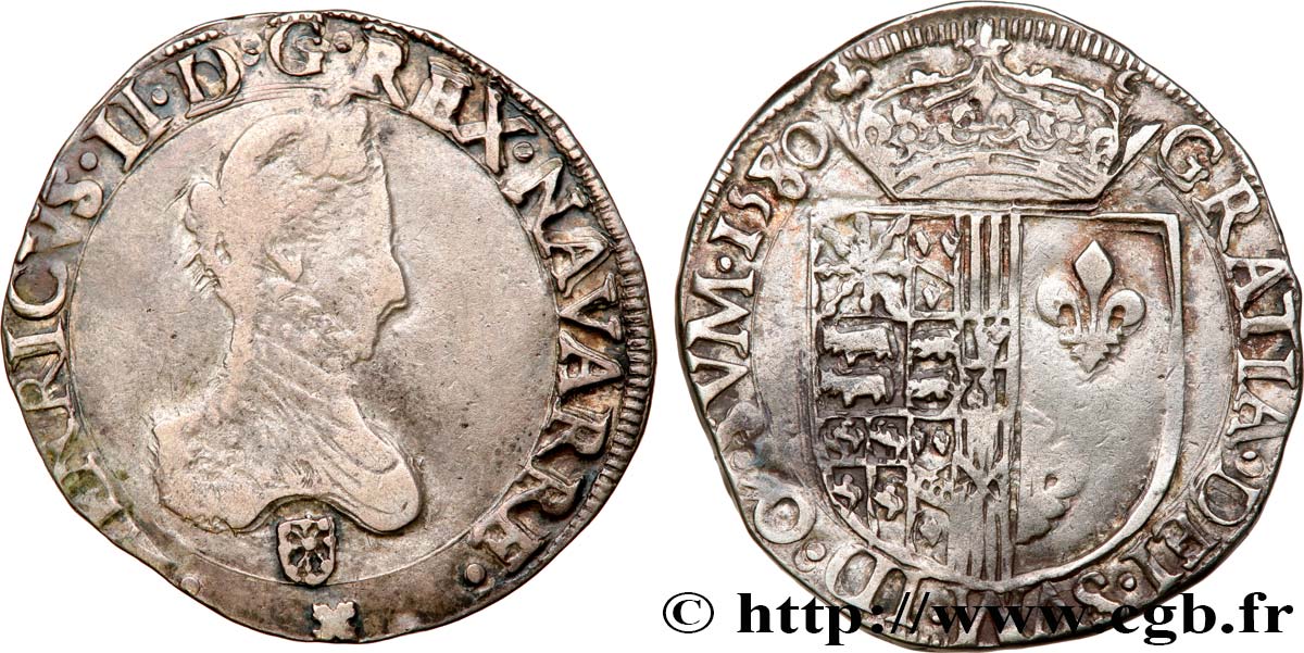 NAVARRE-BEARN - HENRY III Franc BC+