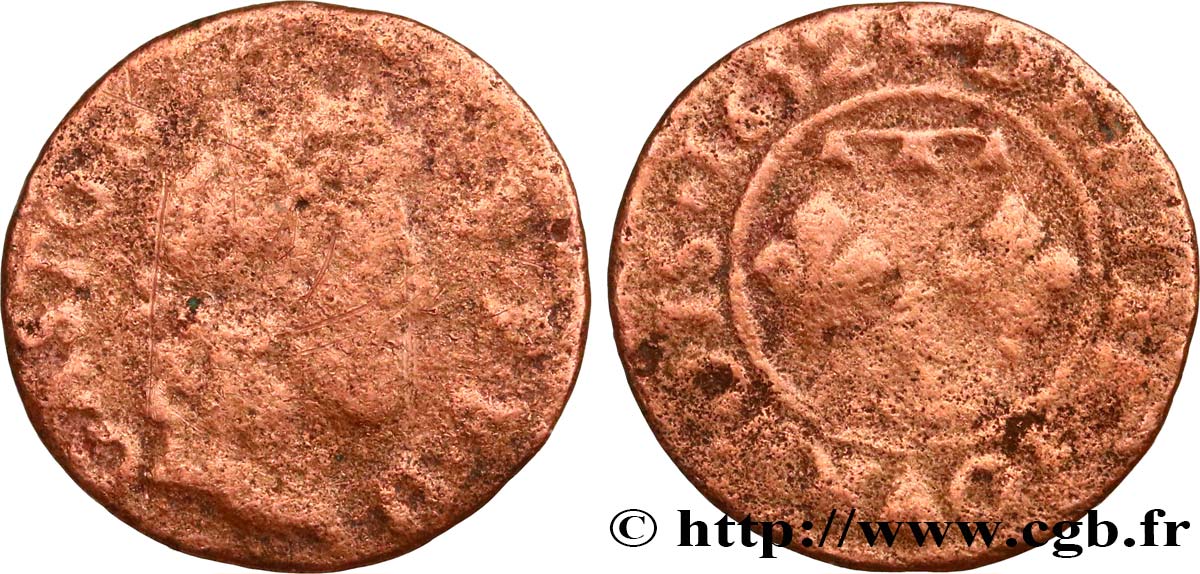 DOMBES - PRINCIPALITY OF DOMBES - GASTON OF ORLEANS Denier tournois, type 13 VG