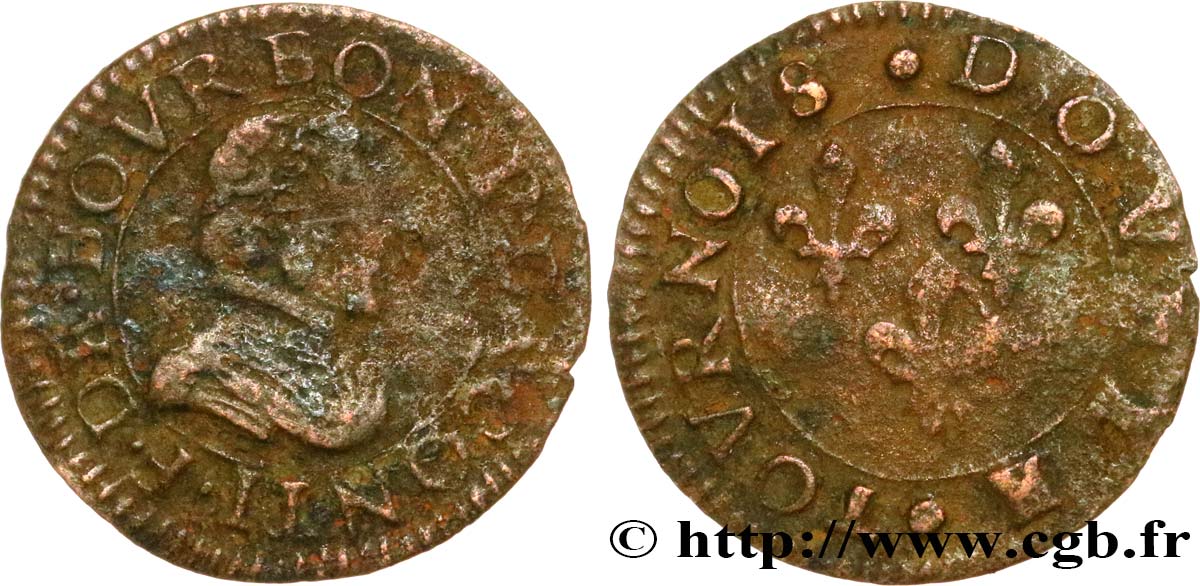 PRINCIPAUTÉ DE CHÂTEAU-REGNAULT - FRANÇOIS DE BOURBON-CONTI Double tournois, type 18 B+