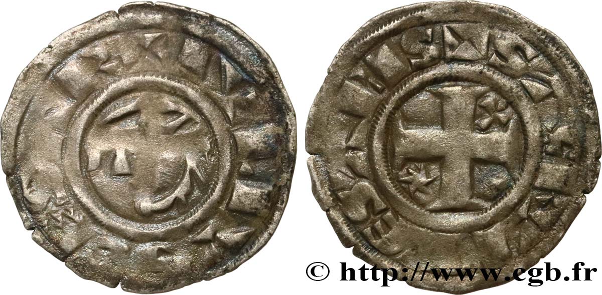 BERRY - COMTÉ DE SANCERRE - GUILLAUME III OU LOUIS Ier Denier TTB