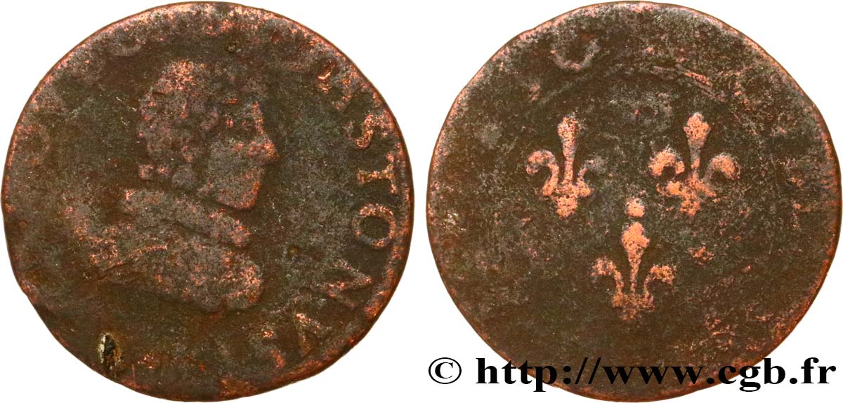 DOMBES - PRINCIPAUTÉ DE DOMBES - GASTON D&nbsp;ORLÉANS Double tournois, type 7 B