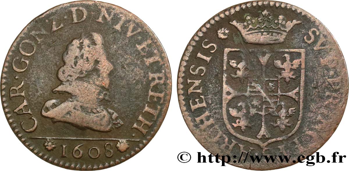 ARDENNES - PRINCIPAUTY OF ARCHES-CHARLEVILLE - CHARLES I OF GONZAGUE Liard, type 2B BC