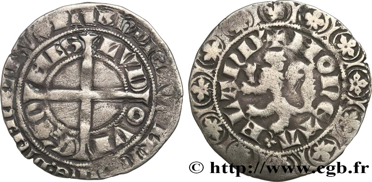 FLANDERS - COUNTY OF FLANDERS - LOUIS I OF CRÉCY - LOUIS II Gros compagnon au lion VF