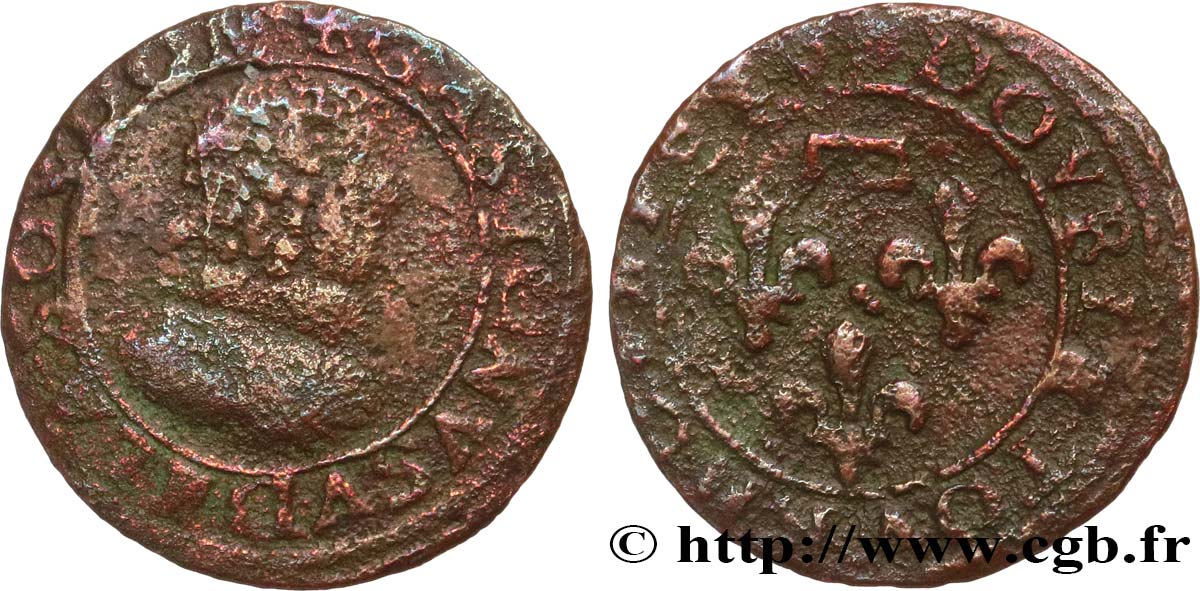 DOMBES - PRINCIPAUTÉ DE DOMBES - GASTON D&nbsp;ORLÉANS Double tournois, type 8 B