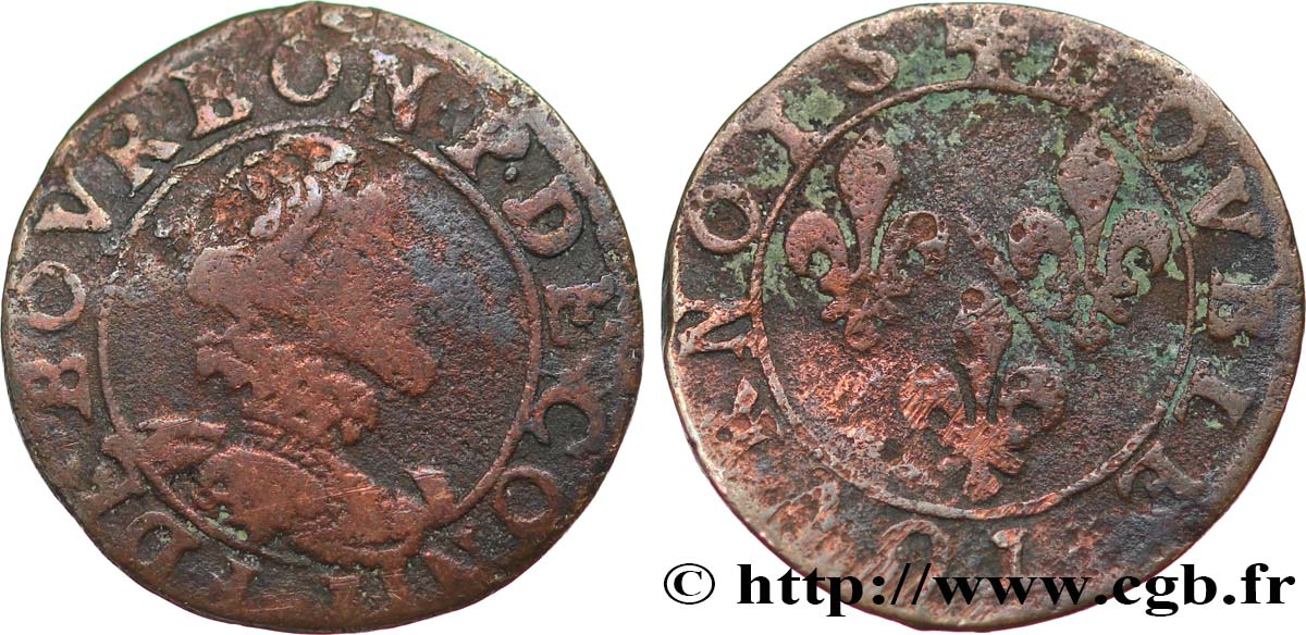 PRINCIPAUTÉ DE CHÂTEAU-REGNAULT - FRANÇOIS DE BOURBON-CONTI Double tournois, type 14, buste A B