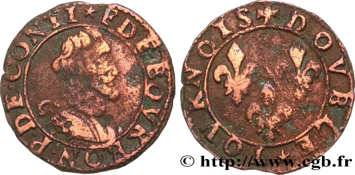 PRINCIPALITY OF CHATEAU-REGNAULT - FRANCIS OF BOURBON-CONTI Double tournois, type 12 F