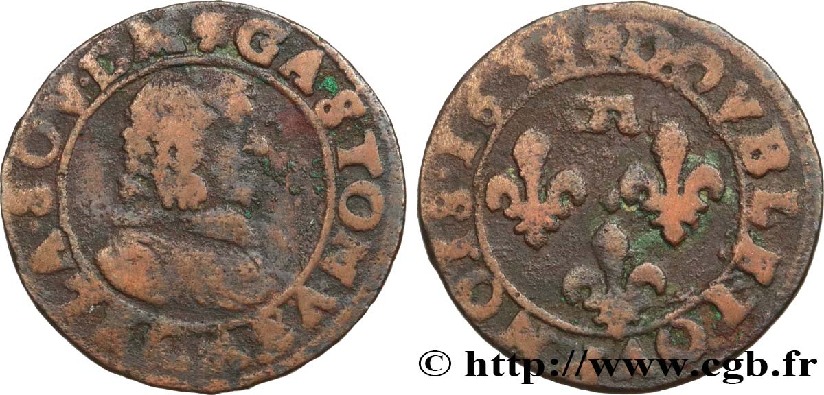 PRINCIPAUTY OF DOMBES - GASTON OF ORLEANS Double tournois, type 8 RC+/BC