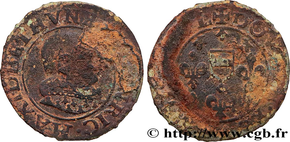 BERRY - PRINCIPAUTÉ DE BOISBELLE-HENRICHEMONT - MAXIMILIEN DE BÉTHUNE, DUC DE SULLY Double tournois, type 3 RC+