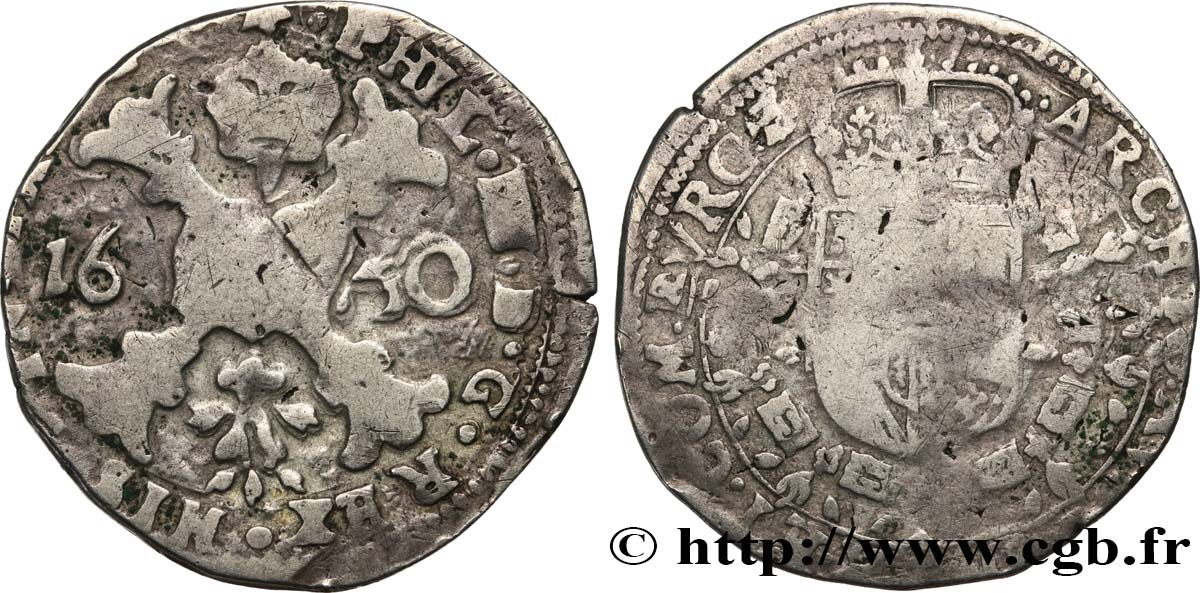 COUNTY OF BURGUNDY - PHILIP IV OF SPAIN Demi-patagon VF