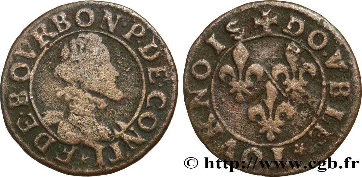 PRINCIPAUTÉ DE CHÂTEAU-REGNAULT - FRANÇOIS DE BOURBON-CONTI Double tournois, type 13 B/B+