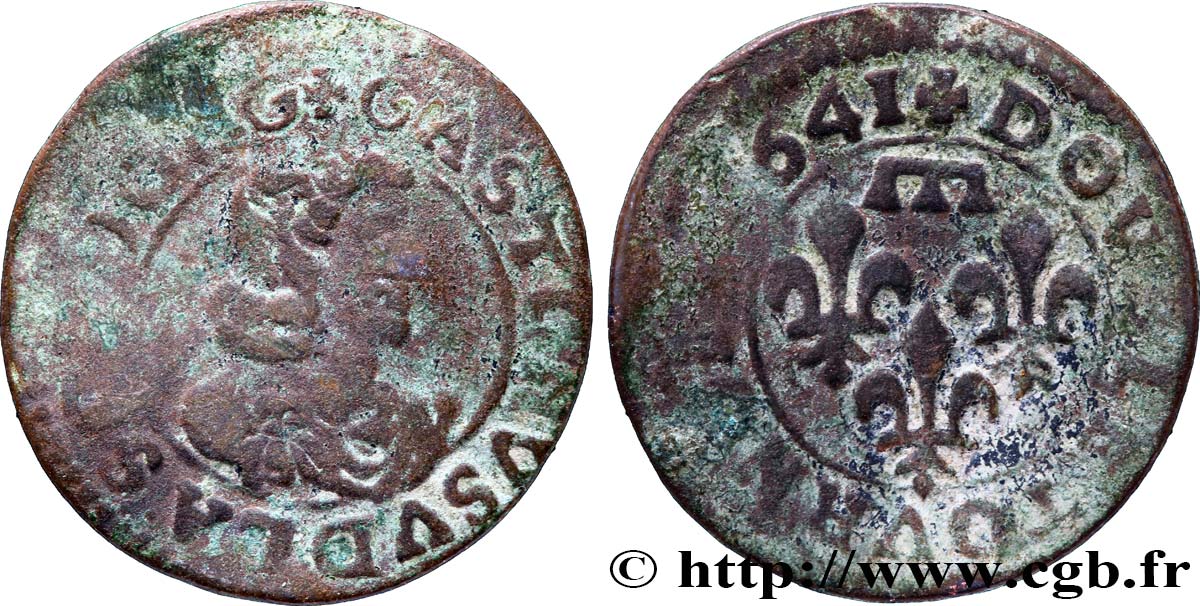 PRINCIPAUTY OF DOMBES - GASTON OF ORLEANS Double tournois, type 16 B