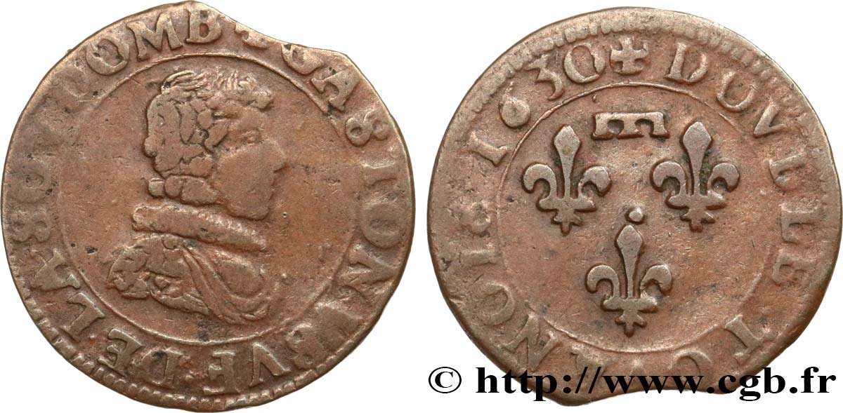 PRINCIPAUTY OF DOMBES - GASTON OF ORLEANS Double tournois, type 7 S