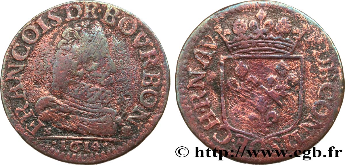 PRINCIPALITY OF CHATEAU-REGNAULT - FRANCIS OF BOURBON-CONTI Liard, type 3 F