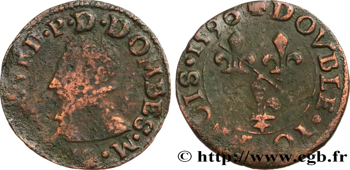 DOMBES - PRINCIPAUTÉ DE DOMBES - FRANÇOIS II DE MONTPENSIER Double tournois fS