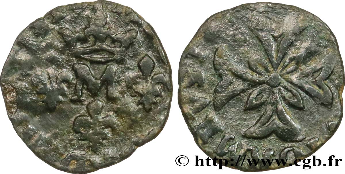 DOMBES - PRINCIPAUTÉ DE DOMBES - MARIE DE BOURBON-MONTPENSIER Liard TB+