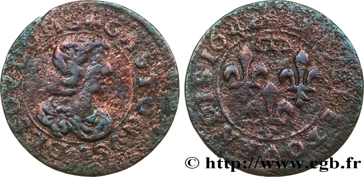 DOMBES - PRINCIPALITY OF DOMBES - GASTON OF ORLEANS Double tournois, type 16 F