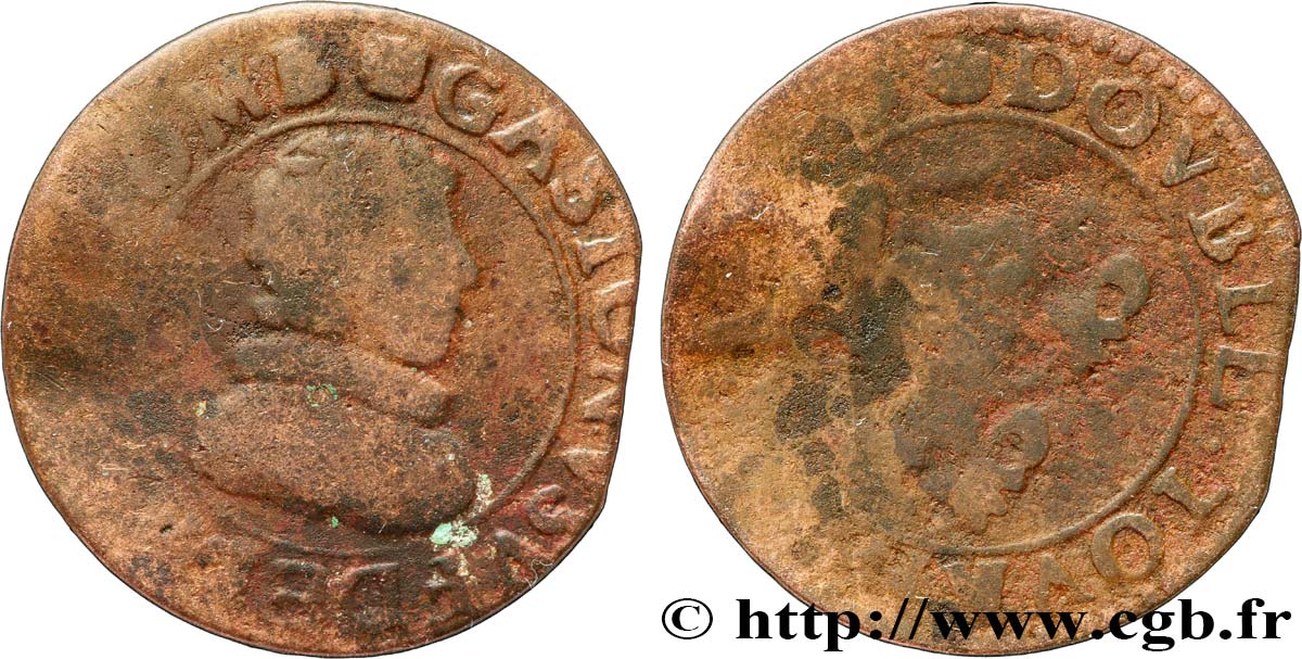 DOMBES - PRINCIPALITY OF DOMBES - GASTON OF ORLEANS Double tournois, type 7 VF