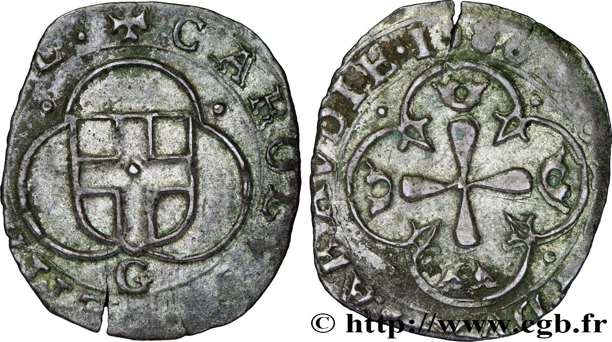 SAVOY - DUCHY OF SAVOY - CHARLES-EMMANUEL I Parpaiolle du 1er type (parpagliola di I tipo) AU