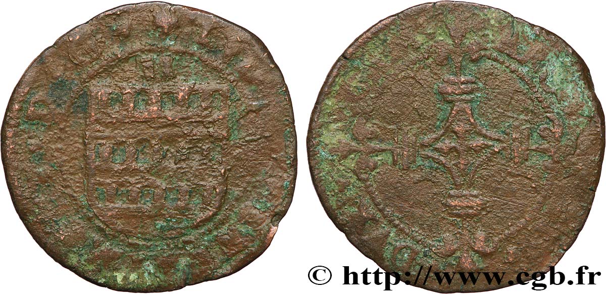 CAMBRÉSIS - ARCHEVÊCHÉ DE CAMBRAI - LOUIS DE BERLAIMONT Deux deniers B