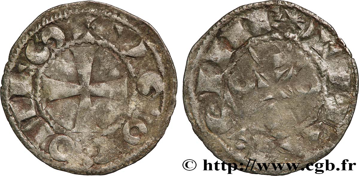 LA MARCHE - COMTÉ DE LA MARCHE - HUGUES X Denier ou marque B+