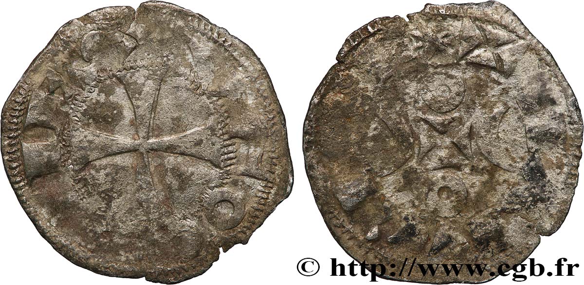 LA MARCHE - COMTÉ DE LA MARCHE - HUGUES X Denier ou marque B+