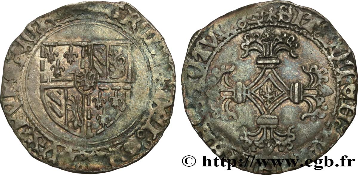 FLANDERS - COUNTY OF FLANDERS - CHARLES THE BOLD Double patard XF
