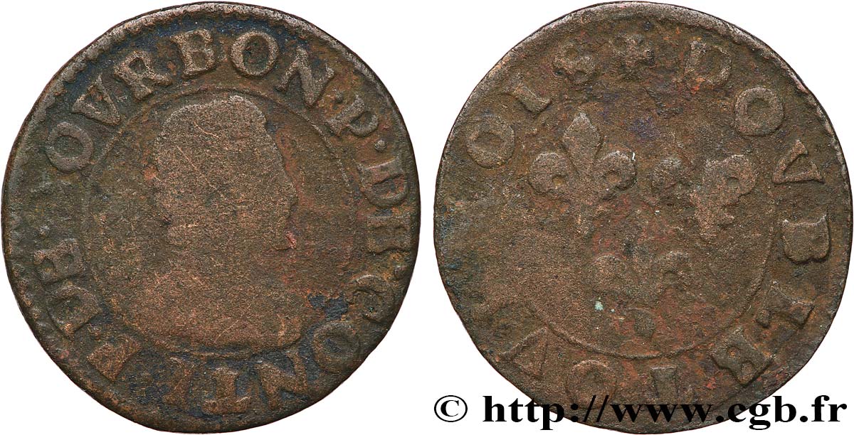 PRINCIPAUTY OF CHATEAU-REGNAULT - FRANCOIS OF BOURBON-CONTI Double tournois, type 18 RC/RC+