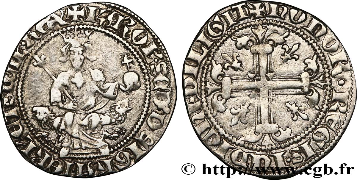 PROVENCE - COUNTY OF PROVENCE - CHARLES II OF ANJOU Carlin d argent XF