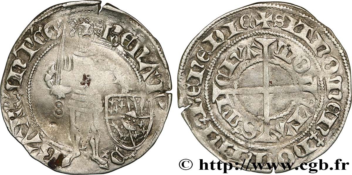 LORRAINE - DUCHY OF BAR - RENÉ I OF ANJOU  Gros d argent de Saint-Mihiel VF/XF